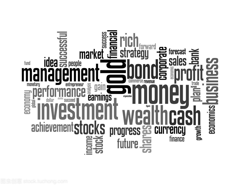 财富管理投资组合信息文本图形和安排的概念